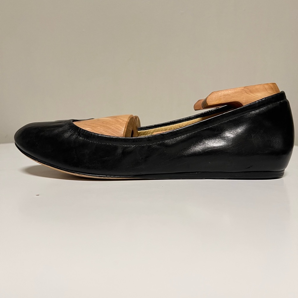 Vera Wang Lavender Lillian Ballet Flats Leather Black US 10 M
